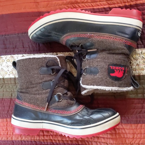 SOREL* Tivoli Li herringbone fleece lined tie up waterproof winter boots - Picture 3 of 12